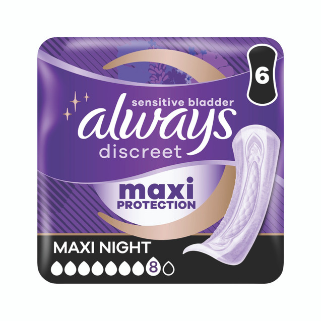 Always Discreet Pads Maxi Night PK6