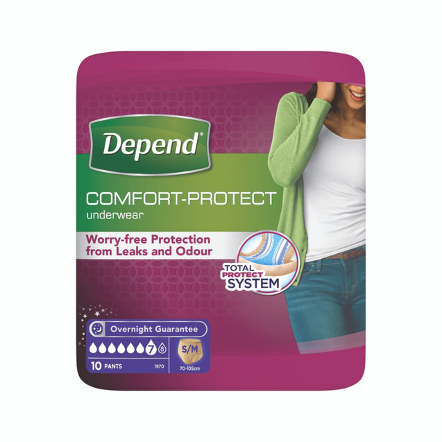 Depend Comfort Prt Pant S/M PK10
