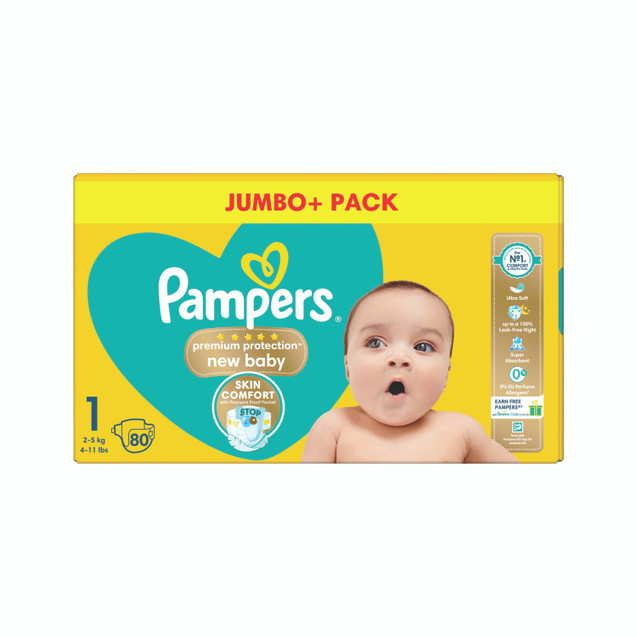 Pampers Nappies New Baby Size 1 PK80