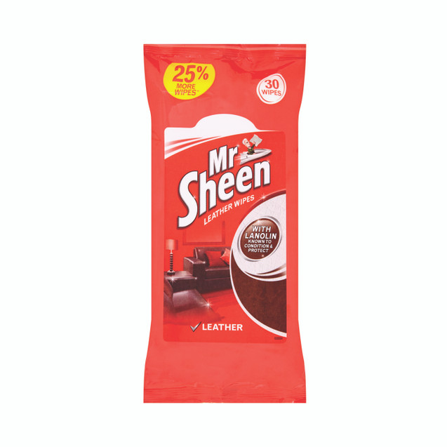 Mr Sheen Leather Wipe X30 Wipes PK10