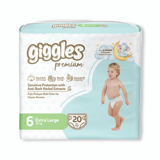 Giggles Xl Nappy 15+KG Twpk PK20