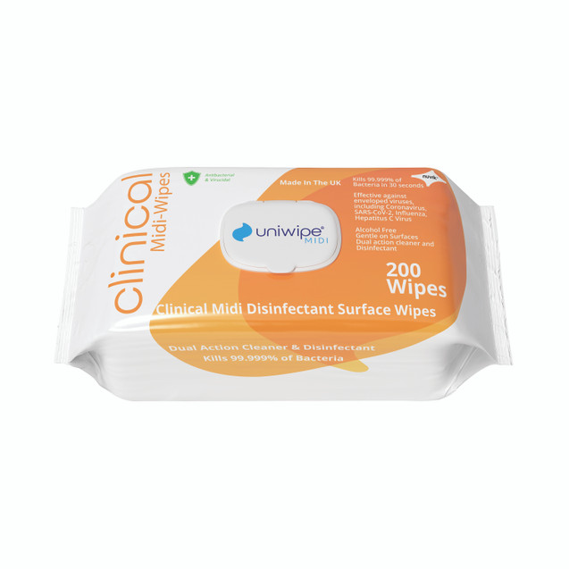 Uniwipe Clinical Midi Wipes PK200