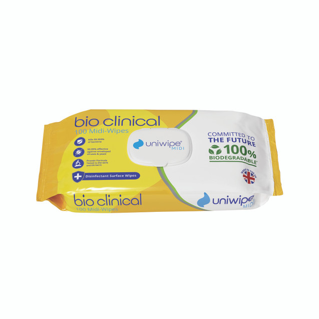 Uniwipe Bio Clncl Mid Wipe 100 Wipes