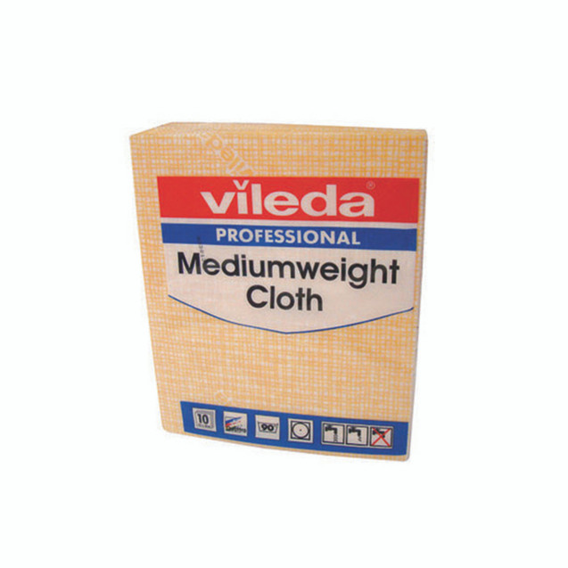 Vileda Medium Weight Cloth Ylw PK10