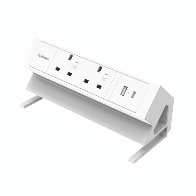 Fellowes Power DESK2 Typeg UK/Ie WHT