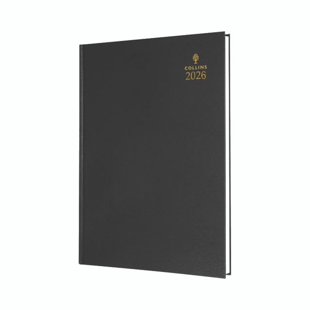 Collins A5 Desk Diary Wtv Black 2026