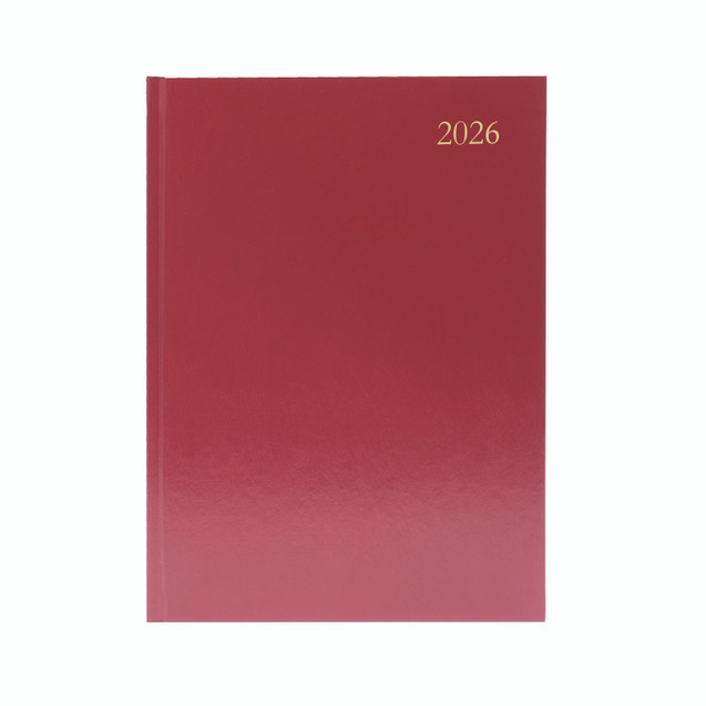Desk Diary Dpp A5 Burgundy 2026