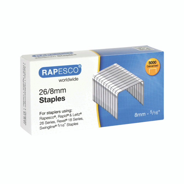 Rapesco Staples 8MM 26/8 PK5000
