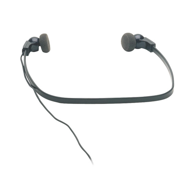 CW Office Philips Deluxe Black LFH234 Headset, black over-the-head wired headset with foam ear cushions for communication.