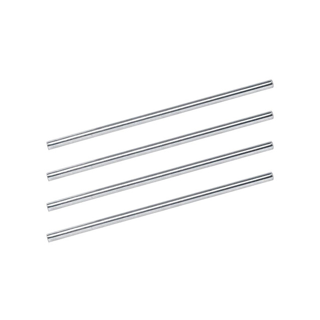 CW Office Risers For Letter Tray 152MM PK4, set of four metallic silver risers designed to elevate letter trays for organized office workspace.