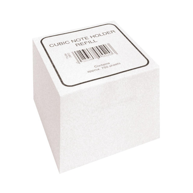 CW Office Q-Connect Memo/Jot Box Refill Pad, white cubic note holder refill pack.