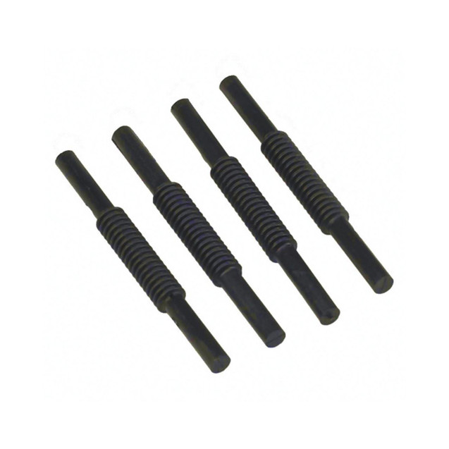 CW Office Avery Plastic Riser Connectors SET4, set of four black plastic riser connectors with a ribbed design for office furniture or desk organization.