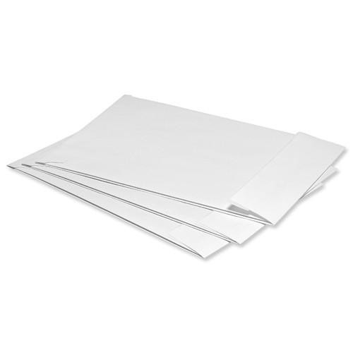 CW Office C4 Window Env Plsl 120GSM WHT PK125, white window envelopes stacked, designed for office mailing and packaging.