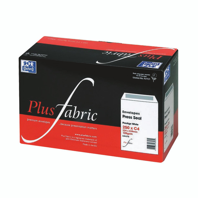 Plus Fab WHT Env C4 Wnw 120G BX250