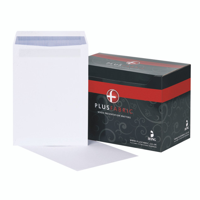 Plus Fabric Envelope C4 White PK250