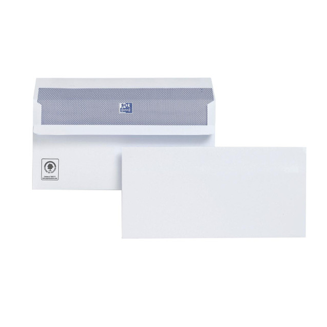 CW Office Plus Fabric Whtplainenv DL S/S BX500, white plain fabric envelope for office use with a sleek design.