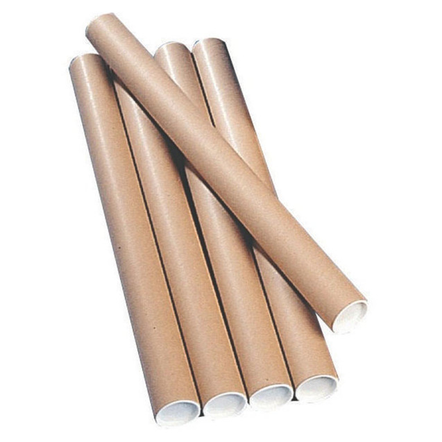 CW Office Postal Tube 450X76MM Brn Kraft PK12, set of 12 brown kraft mailing tubes.