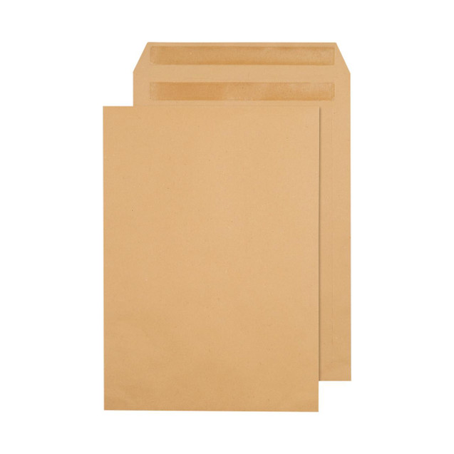 CW Office Q-Connect C4 Env Self Seal Man PK250, brown C4 envelope with self-sealing closure.