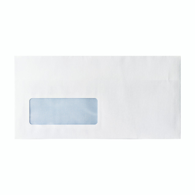Envelope DL Wdw 80GSM Ss WHT PK1000