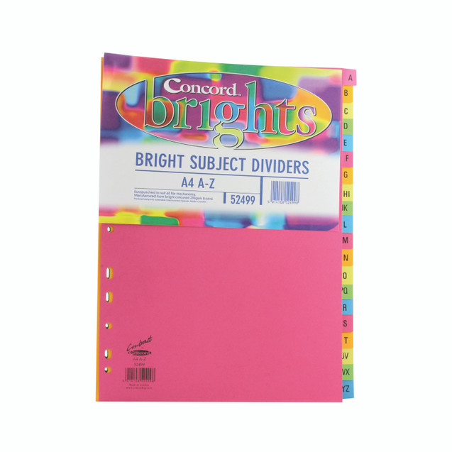 Concord Bright A-Z Divider A4 PK10
