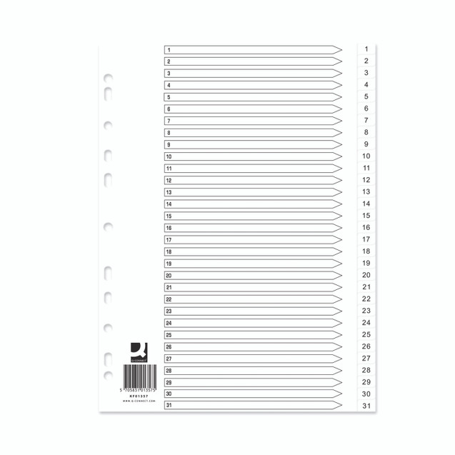 Q-Connect Index 1-31 White PK10