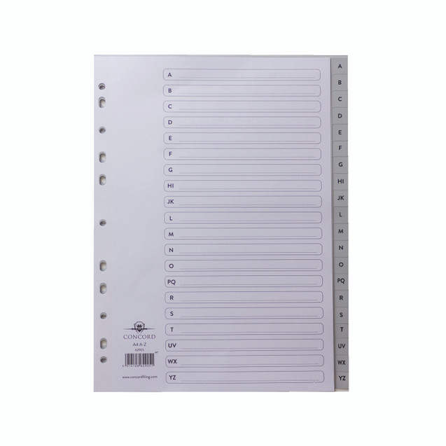 Concord Index PVC A4 A-Z GREY 62905