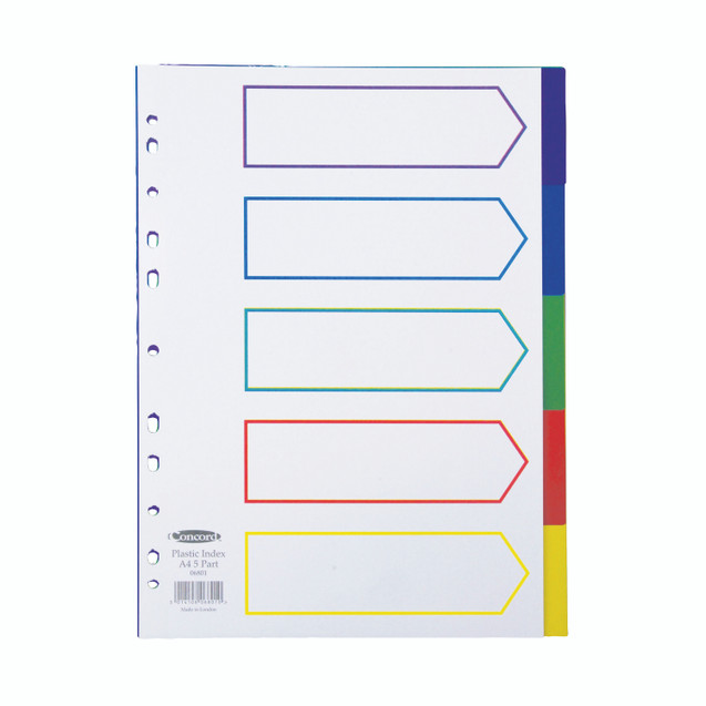 Concord Divider 5PART A4 Multicolour