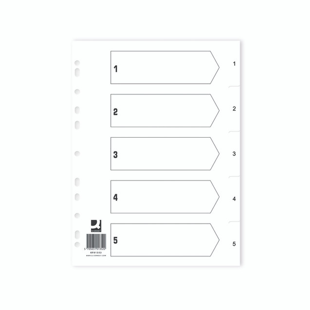 Q-Connect Index 1-5 Polyp WHT PK25