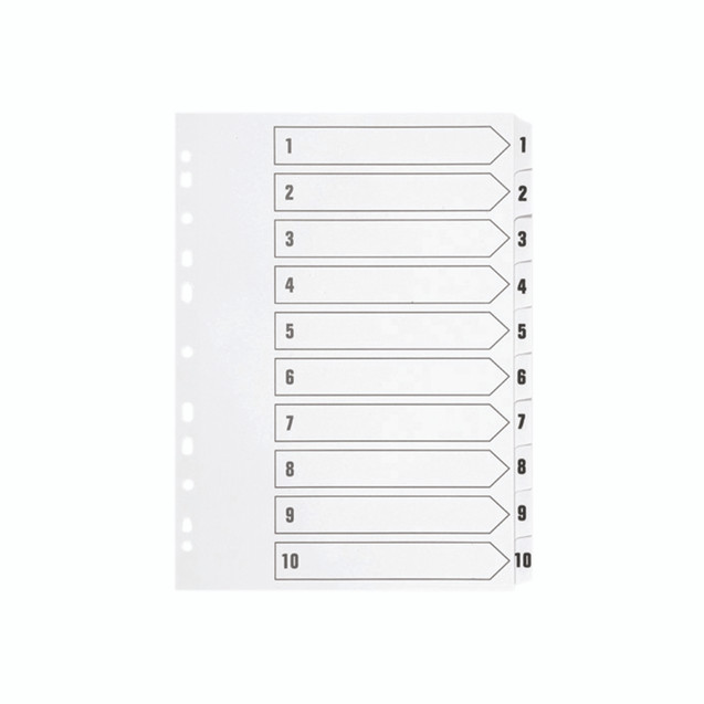 Q Connect Index 1-10 Polyprop White