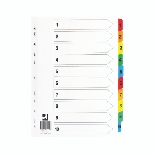 Q-Connect 1-10 Index Multitab WHT A4