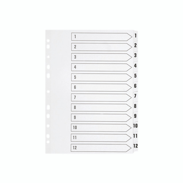 Q-Connect Index 1-12 Brd Reinf White