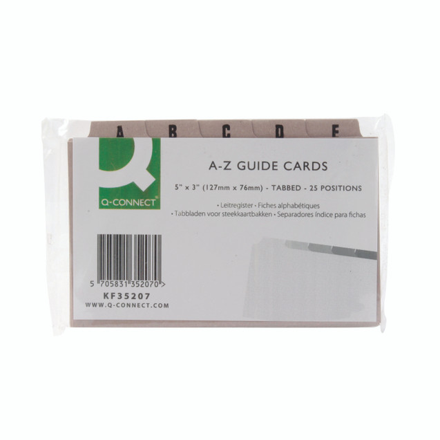 Q Connect Guidecards 5X3 A-Z Bf PK25