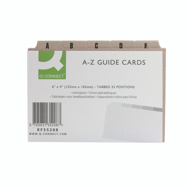 Q-Connect Gd Card 152X102MM A-Z PK25