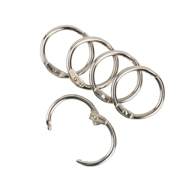 CW Office Q-Connect Binding Ring 19MM PK100, set of four metal binding rings including a loose ring, used for binding documents.