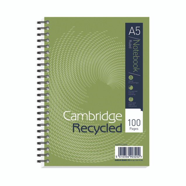 Cambridge Recycled Notebook A5 PK5