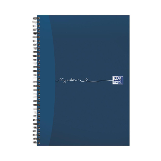 CW Office Oxford Ruled Workbook A4 Blue PK5, blue spiral-bound notebook with Oxford logo and 'My notes' written on the cover.