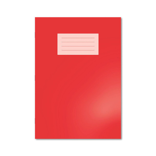 CW Office Oxford Exr Bk 8MM Lined A4 Red PK50, A4-sized red notebook with lined pages, ideal for note-taking and writing, available in a pack of 50.