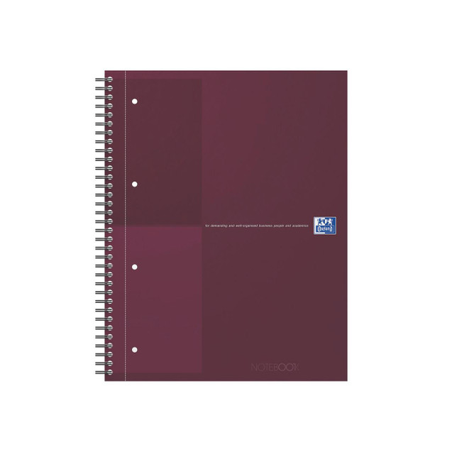 CW Office Oxford Hardcover Notebook, red A4+ size with spiral binding and a sleek cover design.