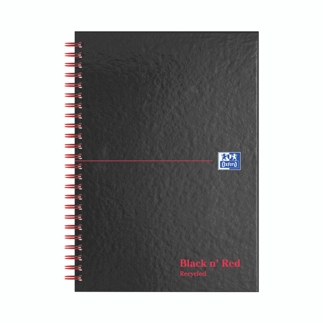 Black N Red Recy Hb Wire Ntbk A5 PK5