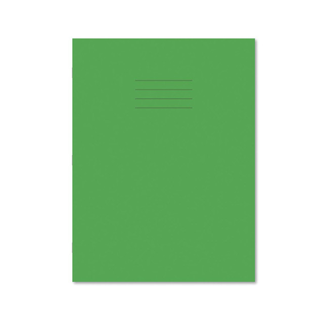 CW Office Exr Book 8MM Lnd 80P A4+ L/GRN PK50, green hardcover notebook with lined pages for office and school use.