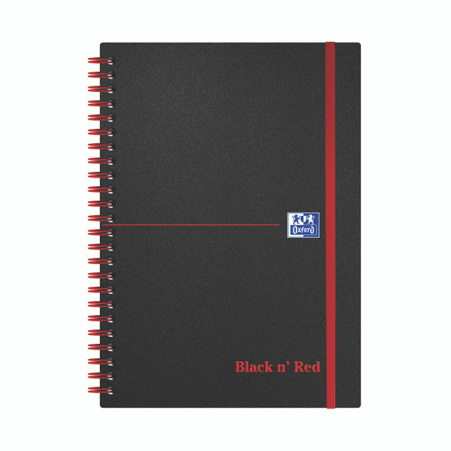 Black N Red PP Elast Notebook A5 PK5