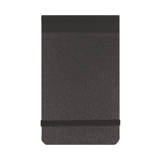 CW Office Silvine Band Book 3X5 80LF Feint 190, a black leather-like notebook with an elastic band closure.