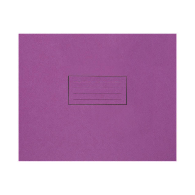 CW Office Silvine Handwriting Book 165X203 PK25, purple paper notebook with lines for writing and a label area on the cover.