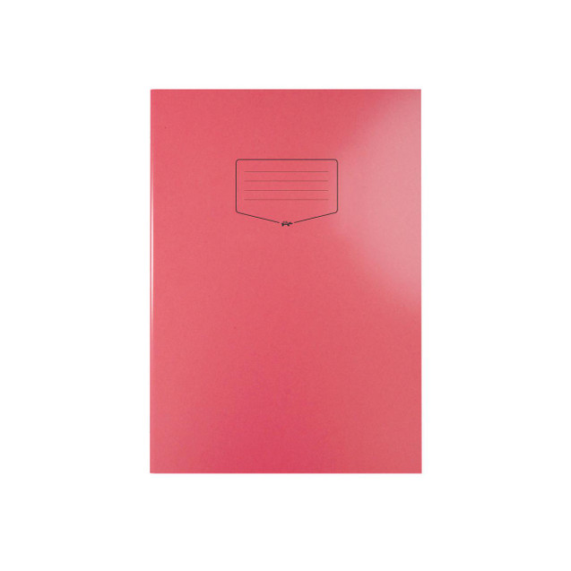 CW Office Silvine Tough Shell Ex Bk A4+ Rd P25, pink A4-sized notebook with a simple black outline design on the cover.