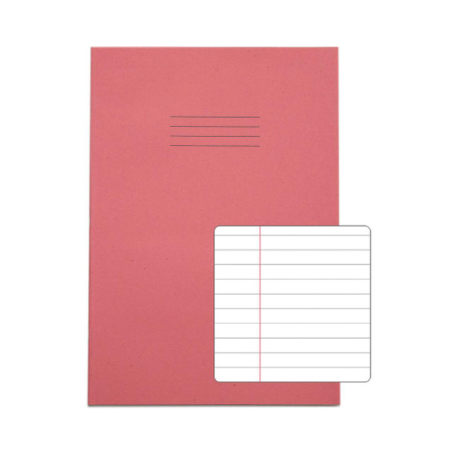 CW Office Rhino Ex Bk 80PG A4 Pink Notebook with Lined Pages, PK50
