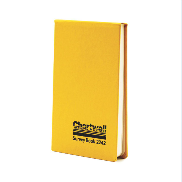 CW Office Chartwell Survey Book 4x6.5 Inch, bright yellow notebook with black text and design on the cover.