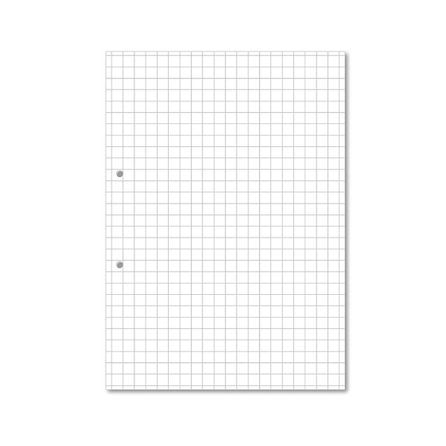 CW Office Llef Paper 10MM Sq Pchd 2HL A4 PK5, ruled graph paper sheet for note-taking and drawing.