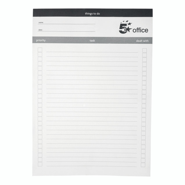 Things To Do Today Pad A4 80 Sheets