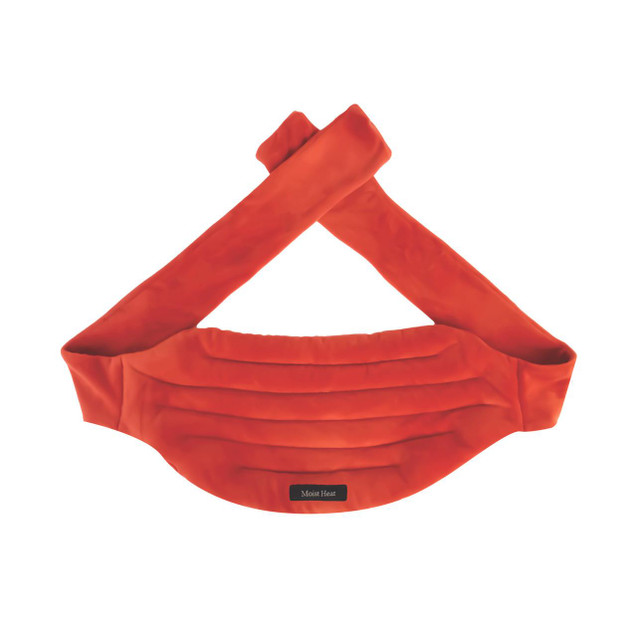 CW Office Microwave Heating Pack Low Back Org, a red, U-shaped heating pack designed for low back pain relief with moist heat technology.