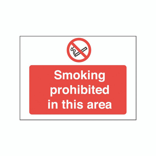 Smoking Prohibited In 450X600 PVC